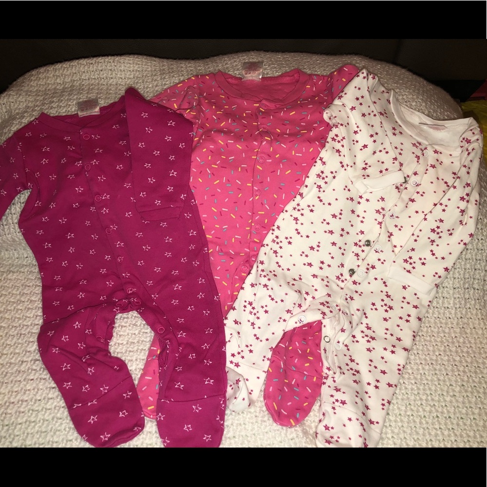3 baby girl pajamas